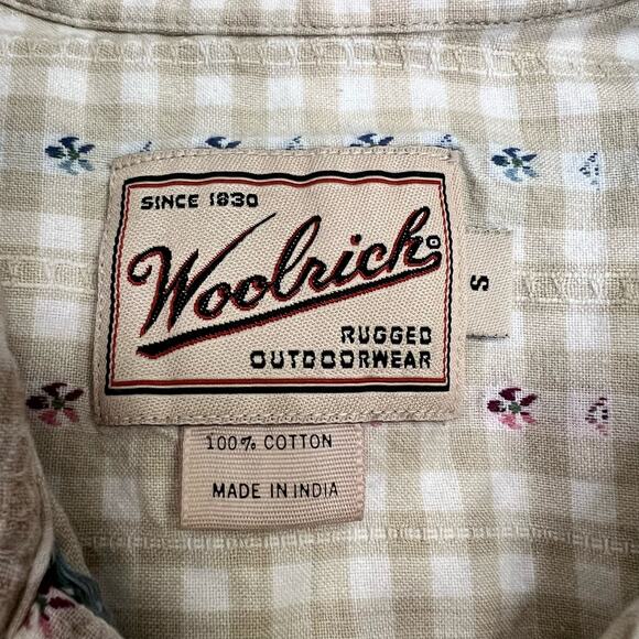 Vintage Woolrich Rugged Outdoorwear Plaid Floral Button Down Blouse Size Small - Picture 6 of 8
